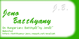 jeno batthyany business card
